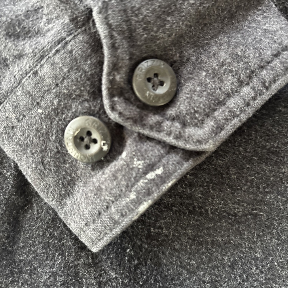 Grizzly Mountain Men's large gray Chamois Flannel GRAY Button Front Shirt - Picture 2 of 10